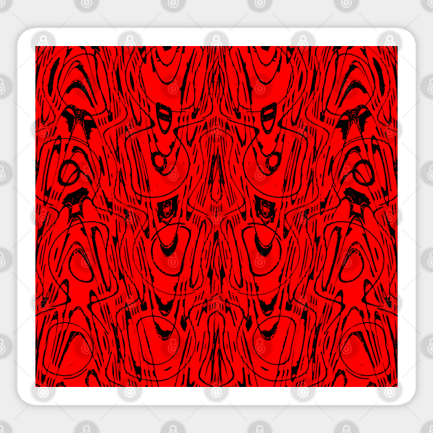 Seeing Red String Theory - Abstract Digital Art Sticker by ninasilver